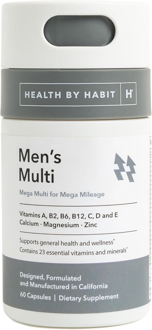 Health by Habit Mens Multi Supplement (60 Capsules) - 23 Essential Vitamins and Minerals, Supports General Health & Wellness, Non-GMO, Sugar Free (1 Pack)