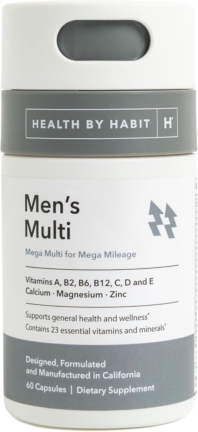 Health by Habit Mens Multi Supplement (60 Capsules) - 23 Essential Vitamins and Minerals, Supports General Health & Wellness, Non-GMO, Sugar Free (1 Pack)