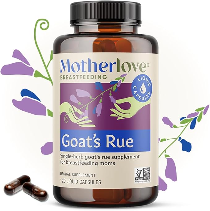 Motherlove Goat’s Rue (120 Liquid caps) Lactation Supplement for Breast Tissue Development & Supporting Breast Milk Supply —Non-GMO, Organic Herbs, Vegan, Kosher, Soy-Free