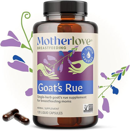 Motherlove Goat’s Rue (120 Liquid caps) Lactation Supplement for Breast Tissue Development & Supporting Breast Milk Supply —Non-GMO, Organic Herbs, Vegan, Kosher, Soy-Free