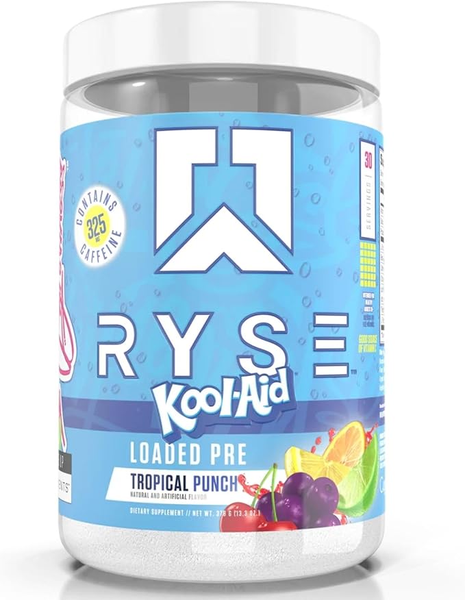 Ryse Loaded Pre Workout Powder Supplement for Men & Women | Pumps, Energy, Focus | Beta Alanine + Citrulline | 325mg Caffeine | 30 Servings (Tropical Punch)