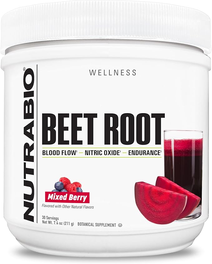 NutraBio Organic Beet Root Powder Superfood with Nitrates and Antioxidants - Super Beets- Supports Performance, Circulation, Blood Flow, and Overall Health - Non-GMO, Vegetarian, 30 Servings