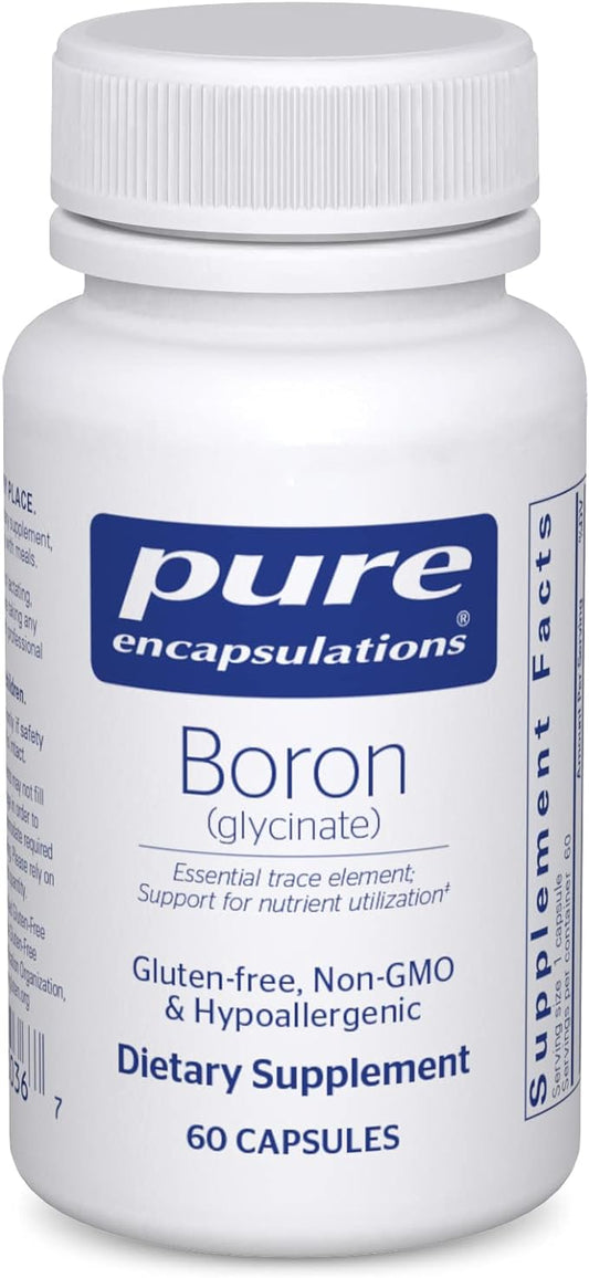 Pure Encapsulations Boron (Glycinate) | Supplement for Hormone Balance, Bone Strength and Health, Connective Tissue, and Nutrient Metabolism* | 60 Capsules