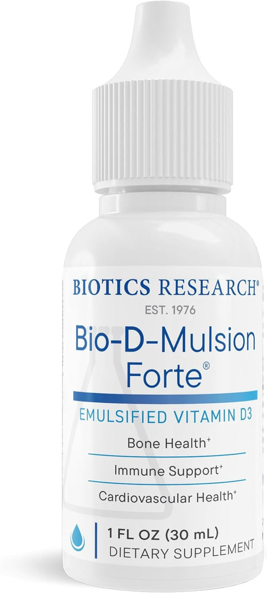 Biotics Research Bio-D-Mulsion Forte Liquid Vitamin D Drops 4000 IU – Vitamin D3 2000iu /Drop for Adults & Kids –Best Absorption, Strengthens Bones, Supports Cardiovascular & Immune System -1 fl oz