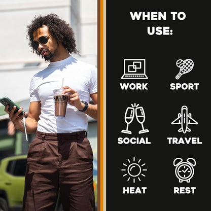 HALO Iced Caramel Latte - Energy Drink Powder – Healthy Coffee Mix for Hydration with Electrolytes, Caffeine, Vitamins and Minerals - 20 Calories - Keto and Low Calorie - 1 x 12 Sticks