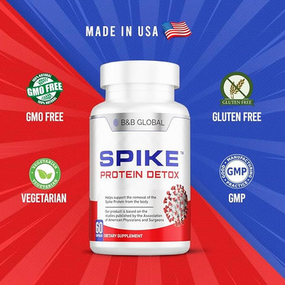 Spike Protein Detox | Nattokinase 3000Fu, Bromelain 500mg, Curcumin 1000mg | 60 Capsules - 30-Day Supply | Promotes Natural Balance | Spike Support Formula | Unflavored