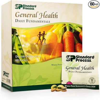 Standard Process General Health Daily Fundamentals - Maintain Optimal Health with Vitamin D, Zinc, Vitamin C, Iron, Vitamin B12, Vitamin A, Iodine, Copper, Vitamin B6, DHA, EPA - 60 Pack