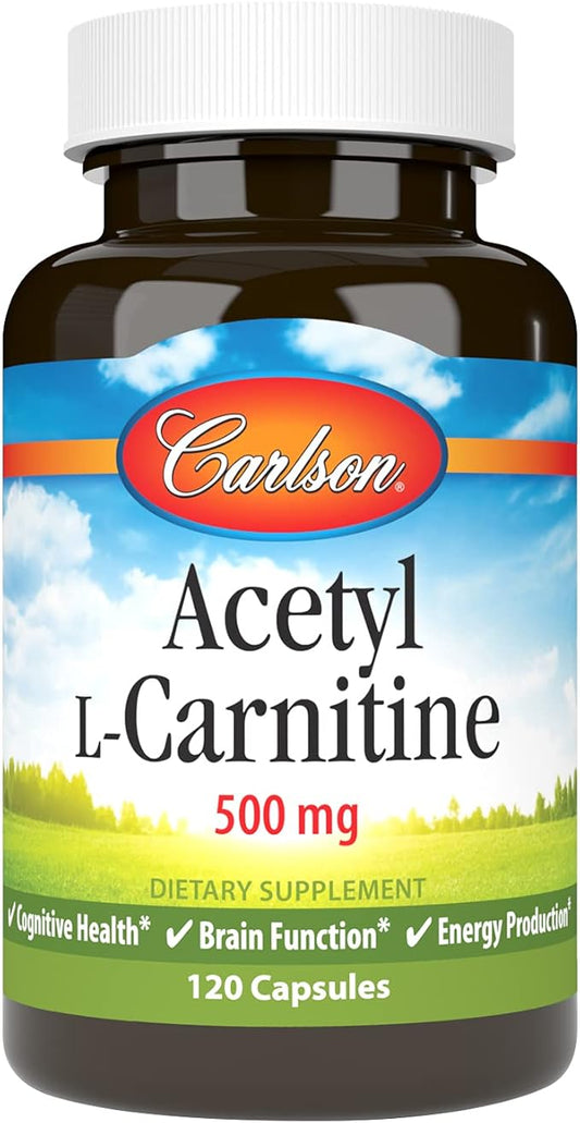 Carlson Labs Acetyl L-Carnitine, 500mg, 120 Capsules