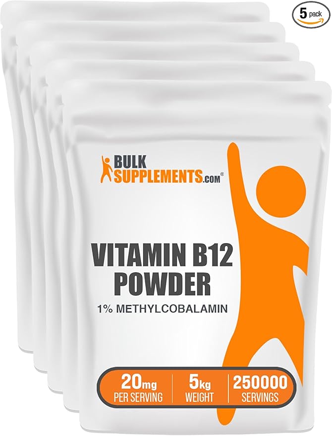 BulkSupplements.com Vitamin B12 1% Methylcobalamin Powder (5 Kilograms - 11 lbs)