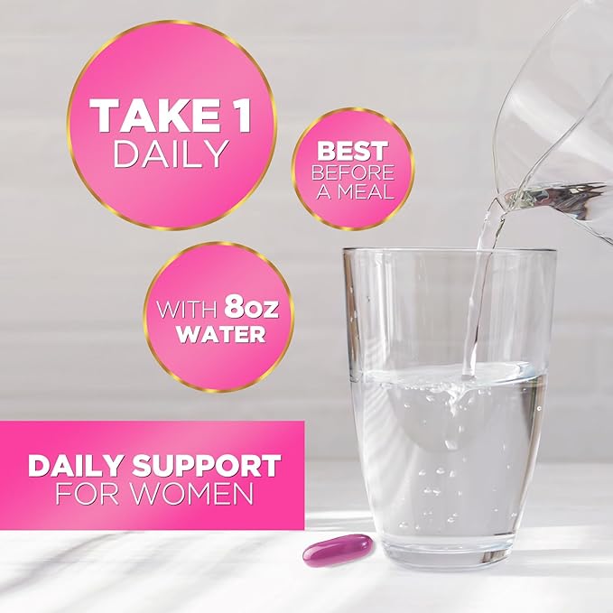 Multivitamin for Women with Iron - Daily Vitamins for Women's Immune Support and Overall Health - Womens Complete Daily Multivitamin with Vitamin A, B, C, D, E, Calcium and Magnesium - 120 Softgels