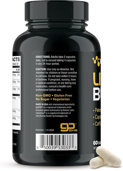 Lipo Burn Keto BHB Exogenous Ketones Supplement - BHB Science Keto Diet Pills with Capsimax and Caffeine for Natural Energy Focus Body Sculpting & Ketosis Support - Vegetarian & Non-GMO (1 Month)