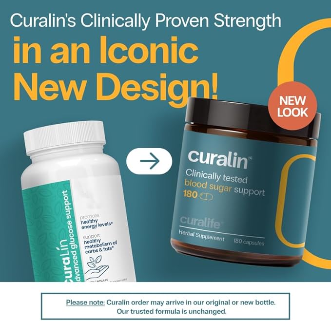 CuraLin - Supports Blood Sugar, Effective, and 100% Natural Supplement - 1080 Capsules - (New Packaging)