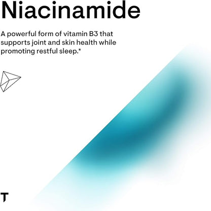 THORNE Niacinamide - 500mg Niacin - Non-Flushing Form of Vitamin B3 - Support Joint Health, Skin Health & Restful Sleep - Gluten-Free - 180 Capsules