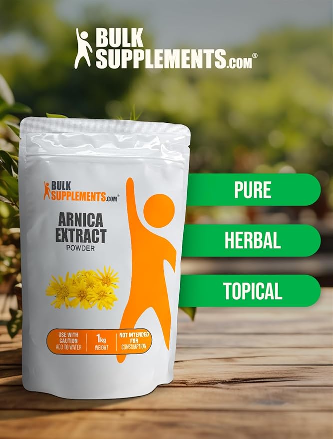 BulkSupplements.com Arnica Extract Powder - Herbal Supplements, from Dried Arnica Flower, Arnica Powder - Arnica Montana Extract, Servings Vary, 5kg (11 lbs) (Pack of 5)