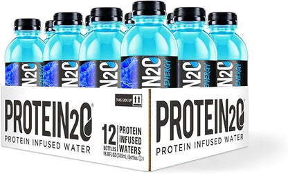 Protein2o 15g Whey Protein Infused Water Plus Energy, Blueberry Raspberry, 16.9 oz Bottle (Pack of 12)