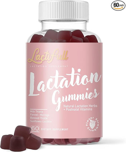 Milk Multiplier Lactation Postpartum Gummies - Postnatal Support Vitamins Supplement for Nursing Breastfeeding Mom Mother - Increase Milk Supply Production Multivitamins for Women