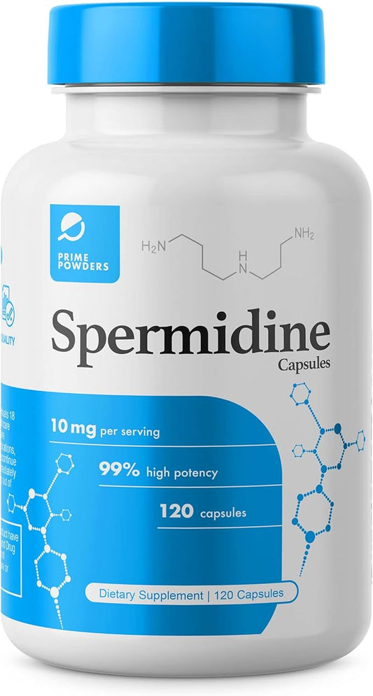Spermidine Capsules 𝗚𝗟𝗨𝗧𝗘𝗡 𝗙𝗥𝗘𝗘 99% Concentration 100x More Potent Than Wheat Germ Extract for Anti-Aging DNA Telomere Support