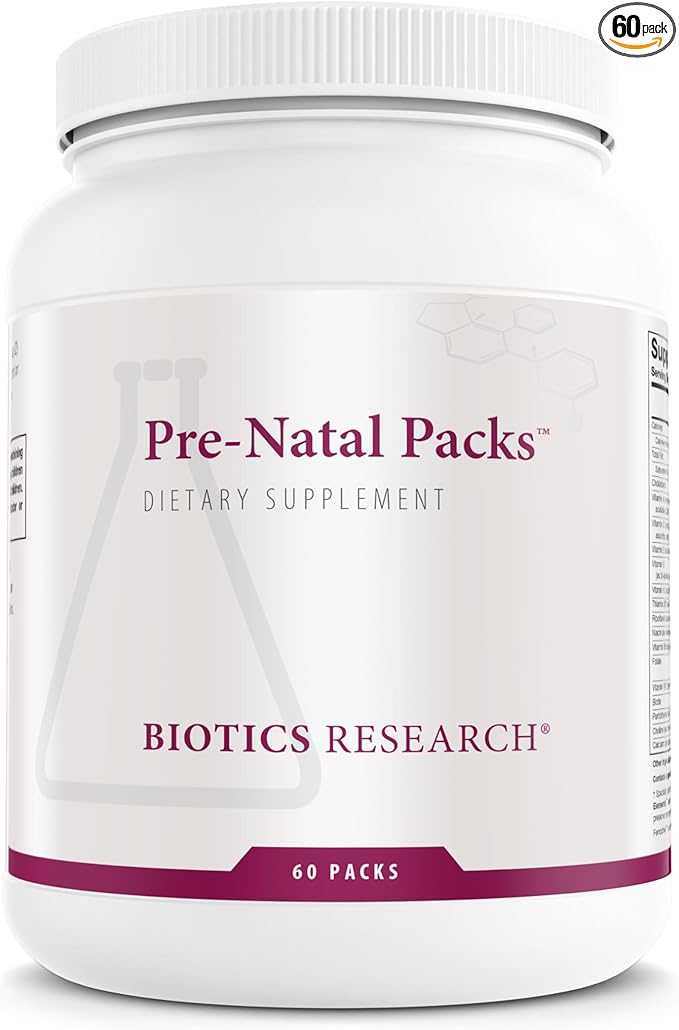 Biotics Research Pre Natal Packs™ Pre Natal Nutrition Support. Post Natal Formula. Includes Omega3s. Iodine and Folate. Nutritional Needs for Pregnant, Lactating and Women Wishing to Conceive. 60 Pack