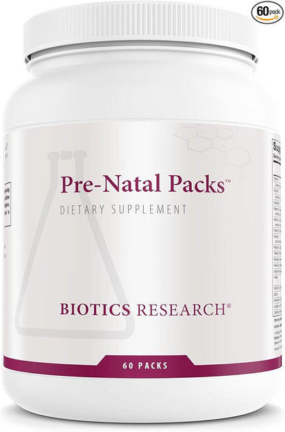 Biotics Research Pre Natal Packs™ Pre Natal Nutrition Support. Post Natal Formula. Includes Omega3s. Iodine and Folate. Nutritional Needs for Pregnant, Lactating and Women Wishing to Conceive. 60 Pack