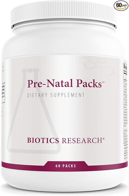 Biotics Research Pre Natal Packs™ Pre Natal Nutrition Support. Post Natal Formula. Includes Omega3s. Iodine and Folate. Nutritional Needs for Pregnant, Lactating and Women Wishing to Conceive. 60 Pack