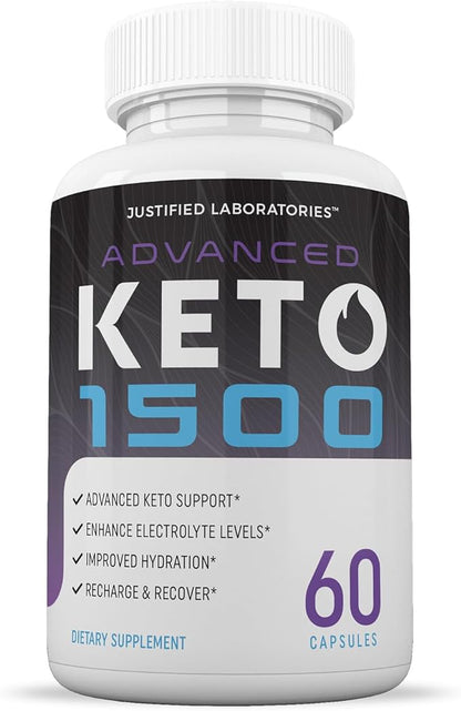 (3 Pack) Advanced Keto 1500 Keto Pills 1275MG New & Improved Formula Contains Apple Cider Vinegar Extra Virgin Olive Oil Powder Green Tea Leaf 180 Capsules