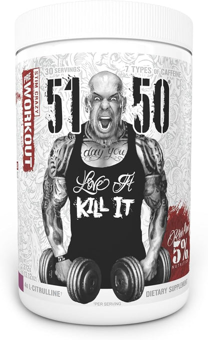 Rich Piana 5% Nutrition 5150 High Stim Pre-Workout Powder | Extreme Energy, Focus, Pumps & Endurance | 400 mg Caffeine, Citrulline, Beta Alanine, N-Acetyl L-Tyrosine | 30 Srvgs (Wildberry)