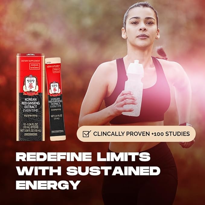 CheongKwanJang Korean Red Ginseng Extract Everytime 3000mg | Sugar Free Energy Supplement, Ginseng Tea, Ginseng Supplement, Korean Food | Energy Boost,Stamina | 30 Count