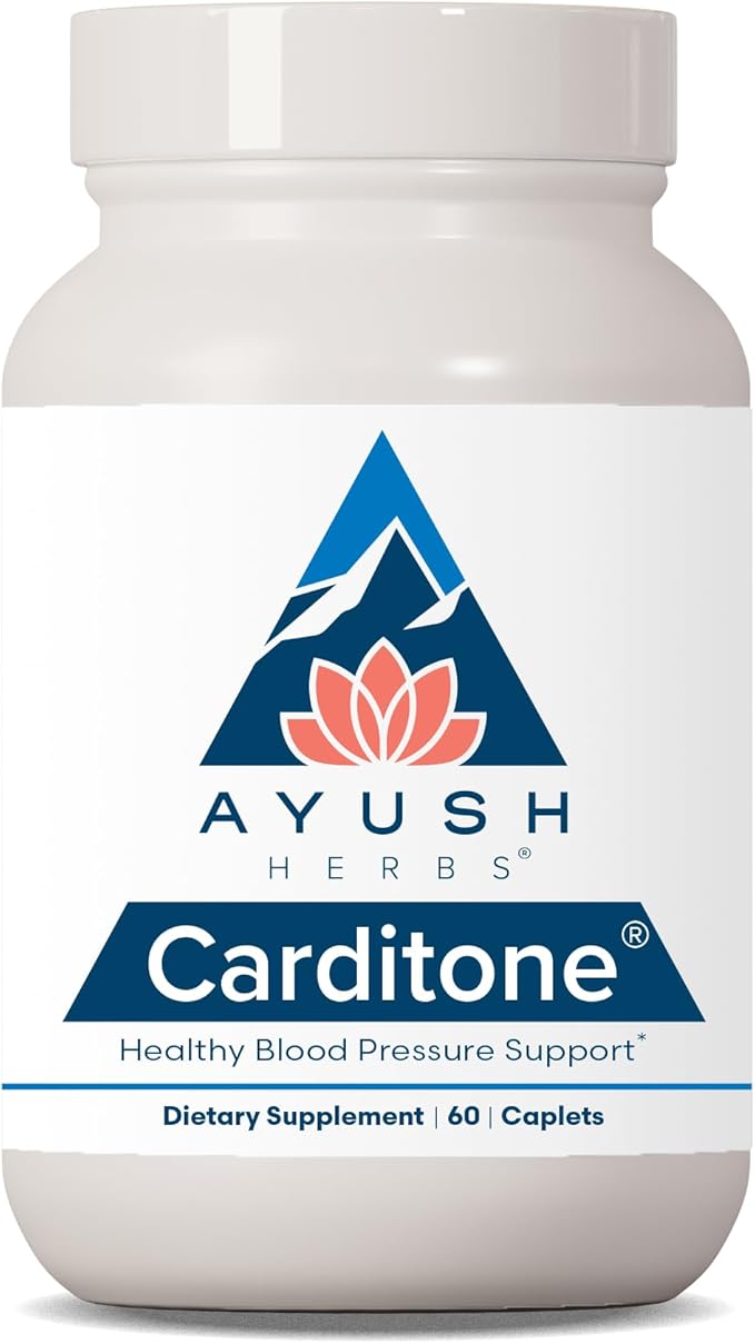 Ayush Herbs Carditone - Natural Heart Health Supplement for Women & Men, BP Formula, Holistic Heart Support with Rauwolfia, Arjuna, Calcium, and Magnesium - 60 Vegetarian Caplets (1 Count)