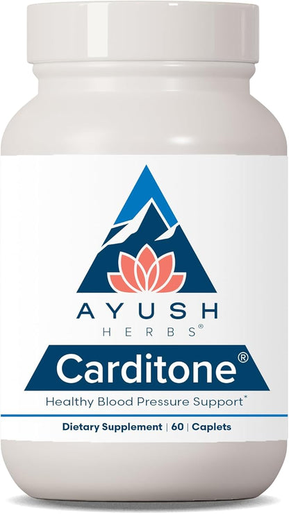 Ayush Herbs Carditone - Natural Heart Health Supplement for Women & Men, BP Formula, Holistic Heart Support with Rauwolfia, Arjuna, Calcium, and Magnesium - 60 Vegetarian Caplets (1 Count)