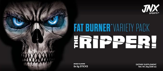 JNX SPORTS The Ripper! Fat Burner - Sample Variety Pack 5 x 8g Sticks | Super Thermogenesis, Appetite Control & Extreme Energy for Men & Women