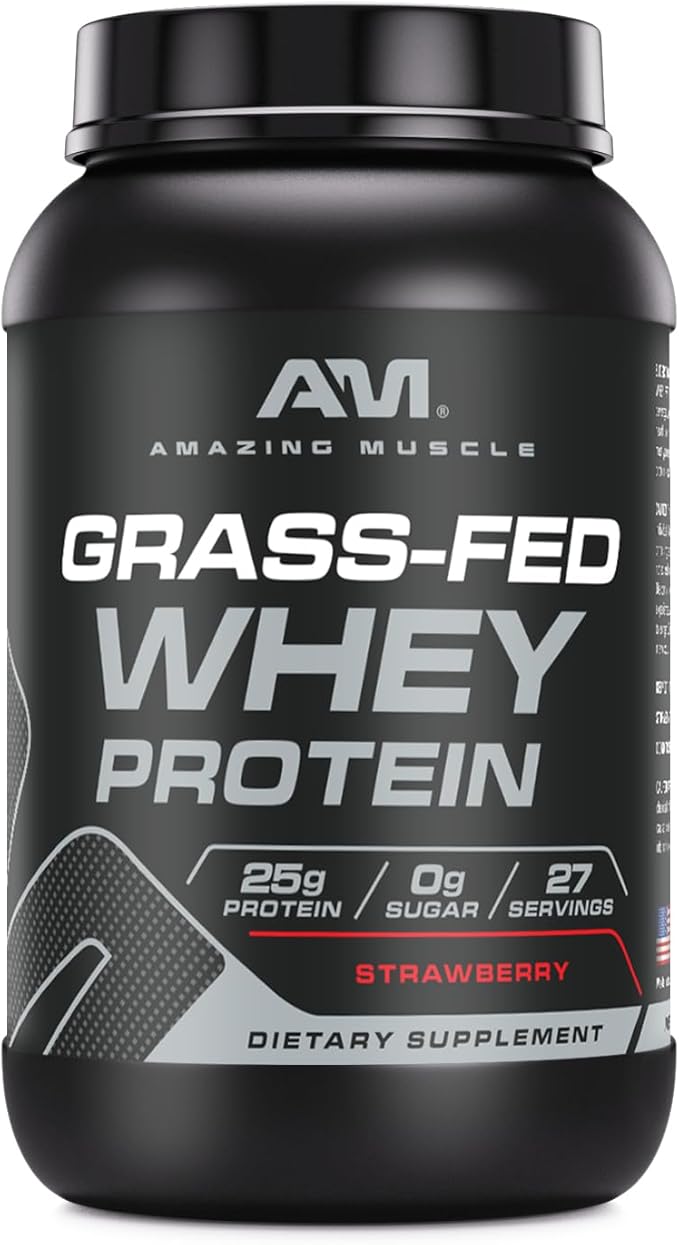 Grass-Fed Whey Protein Powder Supplement | 2 Lb (907 G) | Non-GMO | Glute-Free | Made in USA