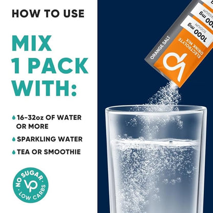Venture Pal High Sodium Sugar Free Electrolytes Powder Packet - Hydration Packets with Sodium, Potassium & Magneisum | Zero Calories | Vegan | Keto & Paleo Friendly Electrolyte Drink Mix | 30 Stick