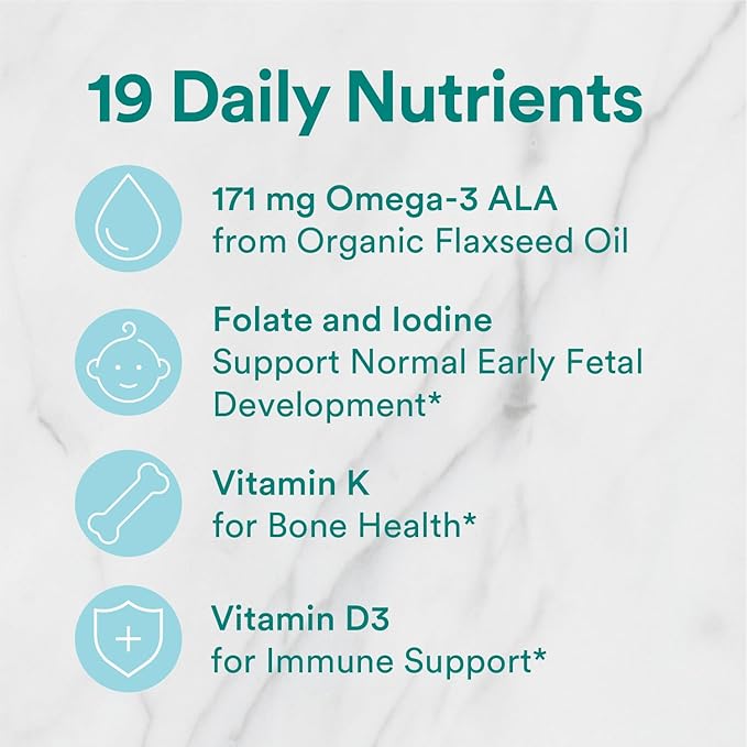 SmartyPants Organic Prenatal Vitamins for Women, Multivitamin Gummies: Biotin, Methylfolate, Omega 3 (ALA), Vitamin D3, C, Vitamin B12, B6, Vitamin A, K2 & Zinc, Vegetarian, 180 Count (45 Day Supply)