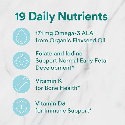 SmartyPants Organic Prenatal Vitamins for Women, Multivitamin Gummies: Biotin, Methylfolate, Omega 3 (ALA), Vitamin D3, C, Vitamin B12, B6, Vitamin A, K2 & Zinc, Vegetarian, 180 Count (45 Day Supply)