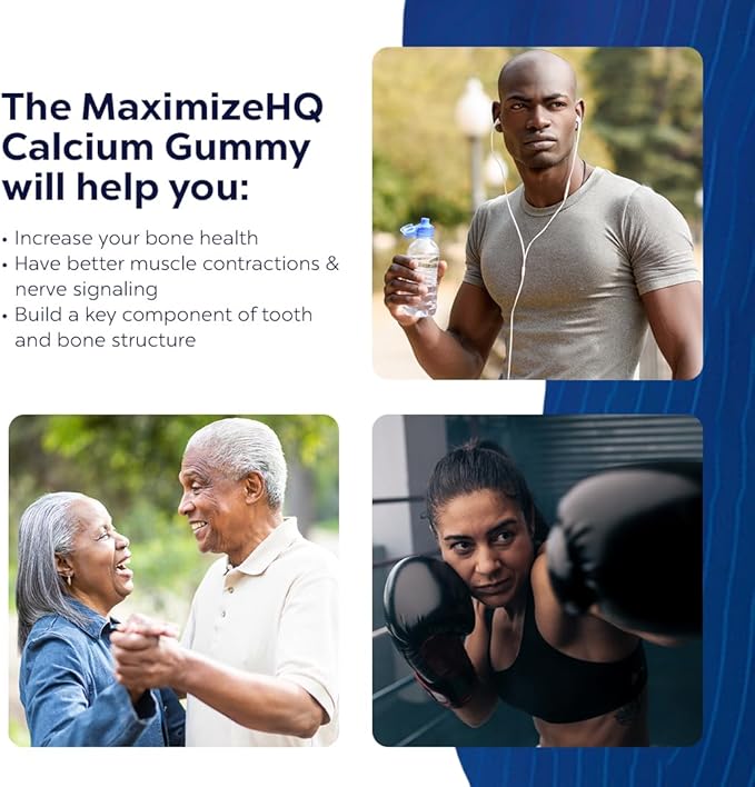 Calcium Gummies - Supports Calcium Levels - Vitamin D3, Magnesium, and Zinc - Fruit Juice Extract - Time-Release Formula - Supports Bone Strength - Gluten Free