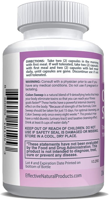 ENP Colon Sweep | 15 Day Colon Cleanse with Psyllium Husk, Cascara Sagrada, and Bentonite, 60ct