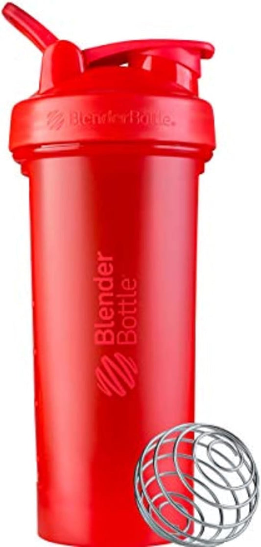 BlenderBottle Classic V2 Shaker Bottle Perfect for Protein Shakes and Pre Workout, 28-Ounce, Red