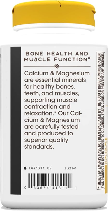 Nature's Way Calcium & Magnesium Mineral Complex, Supports Bone Health & Muscle Function,* 750 mg per 3-Capsule Serving, 250 Capsules (Packaging May Vary)