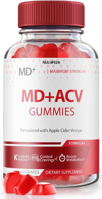 MD + ACV Gummies - MD+ ACV Gummies, MD and ACV Gummies for Advanced Weight Loss, Maximum Strength Supplement, MD+ Apple Cider Vinegar Gummies, MD Plus ACV Reviews (60 Gummies)