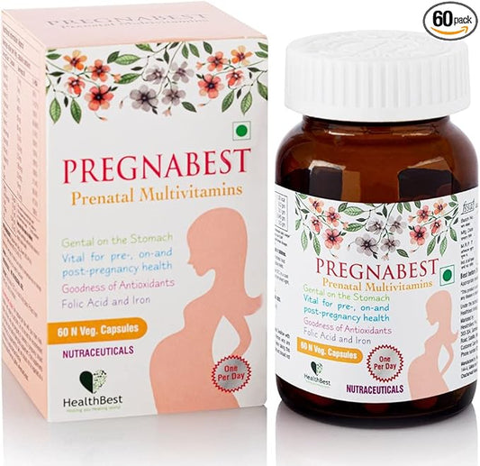 Pregnabest Pre-natal Multivitamin for Women, Folic Acid, Iron, 60 Capsules