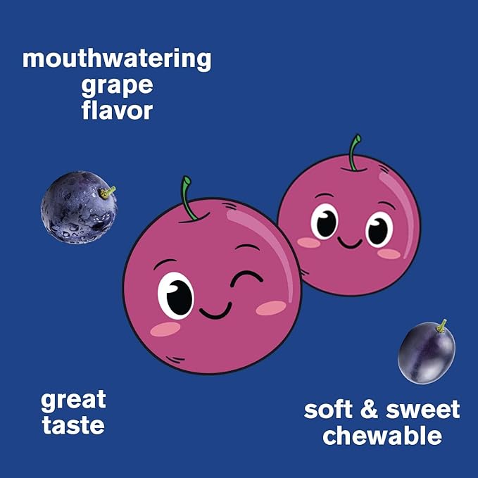 Iron Gummies for Kids with Vitamin C - Anemia Support, Red Blood Cell Formation, Energy, and Immunity Support Gummy, Iron Supplements for Kids - GMO Free, Natural Grape Flavor - 60 Count