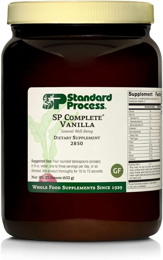 Standard Process Complete Vanilla-Whole Food Nutrition with Amino Acids,Immune Support and Antioxidant Support with Rice Protein,Grapeseed Extract,and Choline-Vegetarian,Vanilla-23 Ounce, 23 Servings
