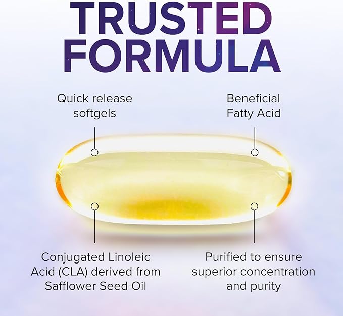 CLA Supplement, Conjugated Linoleic Acid 1560mg - Extra Strength CLA Supplement Pills - Support Body Composition, Lean Muscle Tone, & Energy - Safflower Capsules, Gluten Free, Non-GMO - 120 Softgels