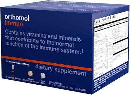 Orthomol Immun Vial, Immune Support Supplement,Capsule 30-Day Supply, Vitamins A, B, C, D, E, Zinc, Iodine