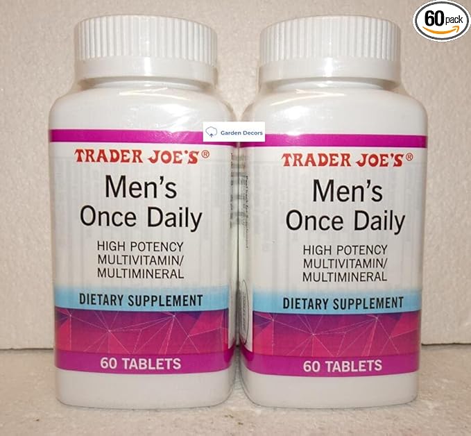 Trader Joe's2 Trader Joe’s Men’s Once Daily High Potency Multivitamin/Multimineral Dietary Supplement 60 Tablets (Two Bottles)