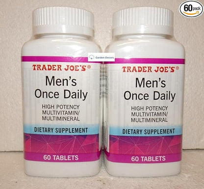 Trader Joe's2 Trader Joe’s Men’s Once Daily High Potency Multivitamin/Multimineral Dietary Supplement 60 Tablets (Two Bottles)