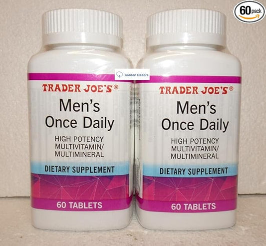 Trader Joe's2 Trader Joe’s Men’s Once Daily High Potency Multivitamin/Multimineral Dietary Supplement 60 Tablets (Two Bottles)