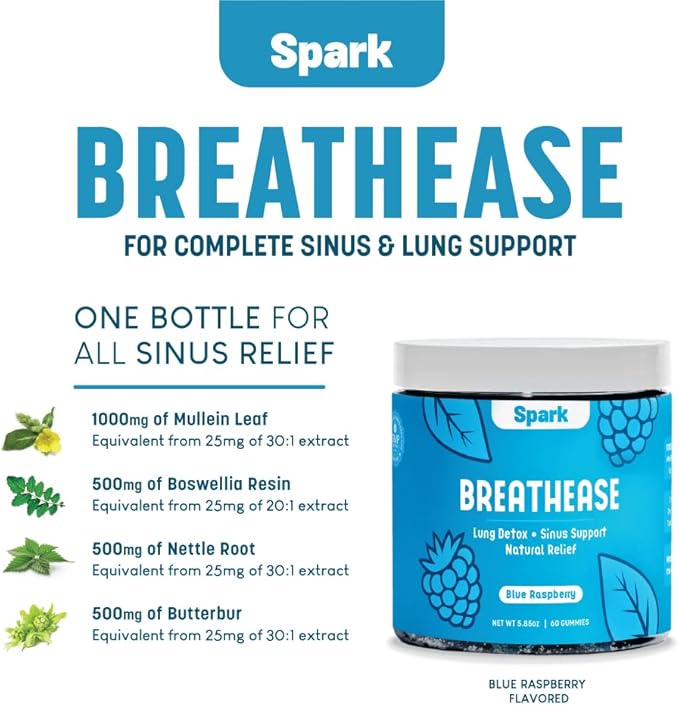 Mullein Leaf Extract for Lungs - Lung Detox Gummies - Daily Respiratory Health Support - Cleanse for Smokers - Allergy, Sinus, and Mucus Relief