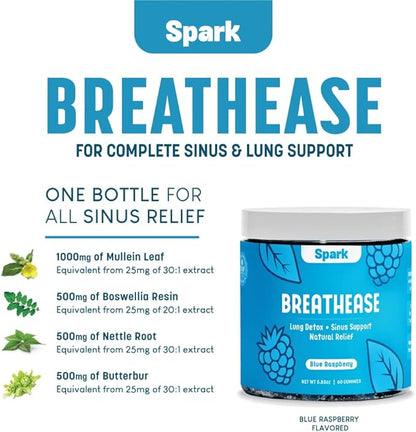 Mullein Leaf Extract for Lungs - Lung Detox Gummies - Daily Respiratory Health Support - Cleanse for Smokers - Allergy, Sinus, and Mucus Relief