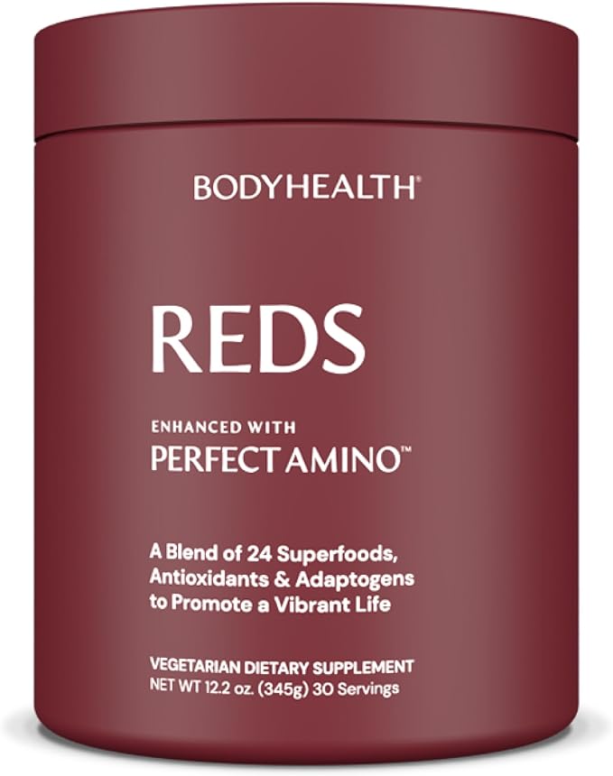BodyHealth Perfect Reds (30 SVG) Superfood Berry Powder Antioxidant Drink, Fruit Powder Mix for Smoothies with Fruit, Vegetables, Superfoods, Phytonutrients, Fiber, and PerfectAmino Protein